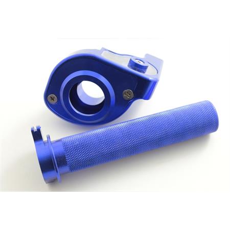 Comando gas rapido noend perfect in alluminio cnc ricavato dal pieno di colore blu anodizzato, ricambio 323300E