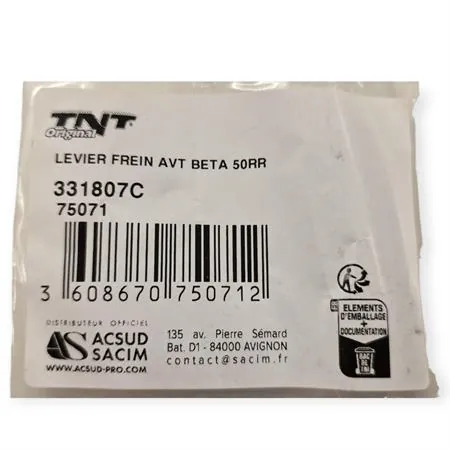 331807C Leva freno anteriore TNT per BETA ENDURO/MOTARD RR 50 2T e 125 4T dal 2008, ALP e URBAN - OEM 21.27108.000
