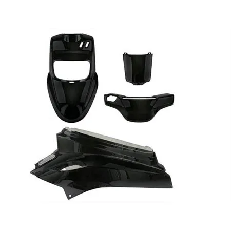 Kit carene TNT di colore nero con forma originale per scooter MBK Booster 2004 e Yamaha BW'S  prodotti dal 2004 in poi, ricambio 366190