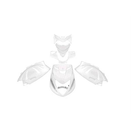 Kit carene 6 pz. tnt per scooter piaggio  zip 50 2t ac/lc di colore bianco, ricambio 366341