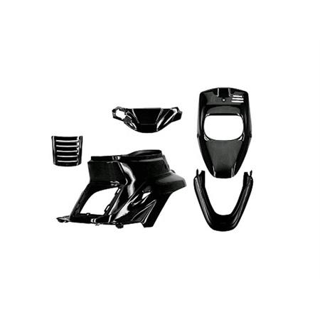 Kit carene 5 pz. TNT per scooter MBK Booster Spirit di colore nero metallizzato, ricambio 366409