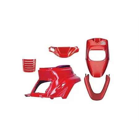 Kit carene TNT da 5 pezzi per scooter MBK Booster Spirit di colore rosso Racing lucido, ricambio 366599