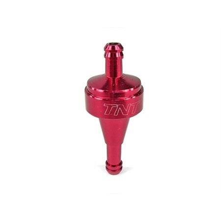 Filtro benzina cnc rosso cromato diametro 6 TNT, ricambio 425020B