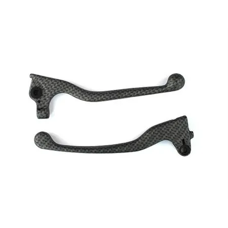 Leve freno TNT in alluminio di colore carbon look per scooter Peugeot Speedfight 50, ricambio S10949