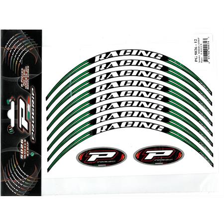 Tabella adesivi wheel strips 8 pezzi per cerchi ruota scooter da 12  di colore verde ProGrip (Big Star), ricambio 6502612V