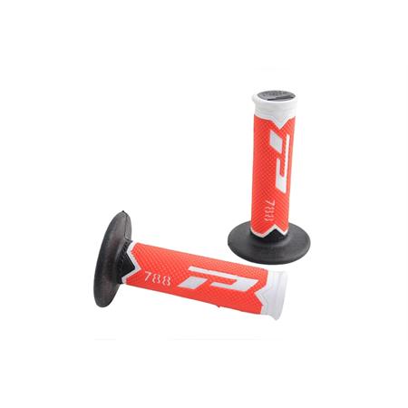 Manopole ProGrip cross in gomma tri density di colore bianco, rosso e nero, ricambio 678810