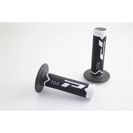 Manopole da cross extra slim 788 in gomma tri density gel di colore bianco, nero, titanio (ProGrip), ricambio 67888