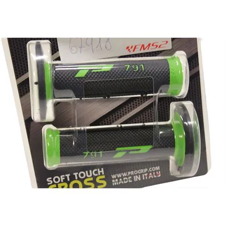 67918 Manopole cross ProGrip dual density nero-verde