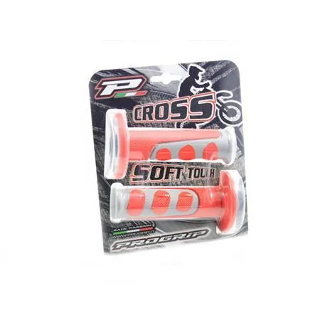 Manopole ProGrip (Big Star) dual density grigio-rosso, ricambio 67931