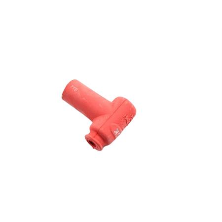 Attacco pipetta candela originale NGK modello lb05emh-r in silicone di colore rosso con resistenza a 5 khom Bergamaschi, ricambio E09058