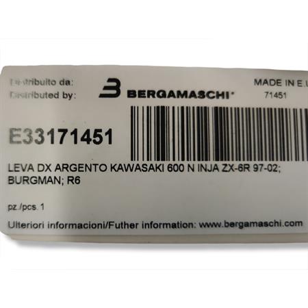 Leva dx argento kawasaki zx-6r 97-02; su, ricambio E33171451