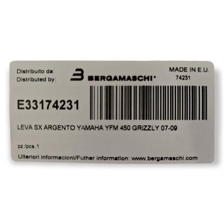 Leva sx argento yamaha yfm450 grizzly 07, ricambio E33174231