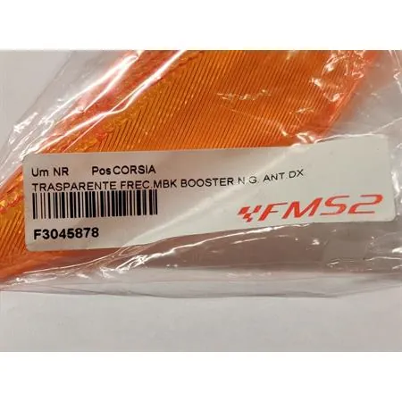 Gemma freccia anteriore destra di colore arancione originale per scooter MBK Booster NG next generation prodotti dal 1995 fino al 1998 (Bergamaschi), ricambio F3045878