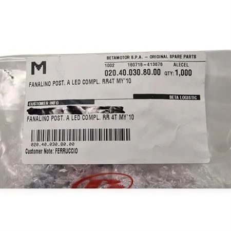 020.40.030.80.00 Fanale posteriore a LED Beta attacco verticale per Beta Enduro/Motard RR 50 2010-2017 e Enduro/Motard RR <2020 - tutte le cilindrate