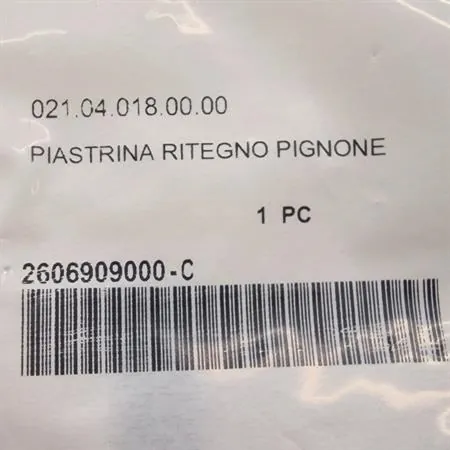 Piastrina fissa pignone Beta Enduro/Motard RR 125 4T LC 2013-2021 e Enduro/Motard RR 125 4T R LC 2019-2025, ricambio 021.04.018.00.00