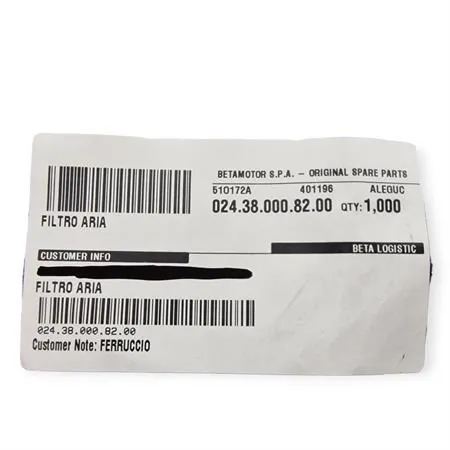 Filtro aria originale BETA specifico per BETA ENDURO/MOTARD RR 50 2T 2012-2020 e ENDURO RR 125 4T 2013-2016, ricambio 024.38.000.82.00