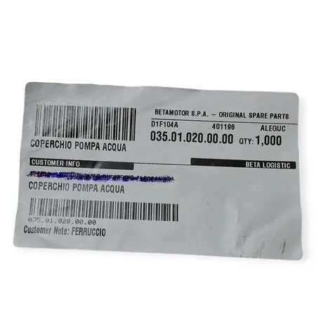 Coperchio pompa acqua specifico per BETA ENDURO RR 125 2T prodotti dopo il 2018 e ENDURO RR 200 2T prodotti dopo il 2019, ricambio 035.01.020.00.00