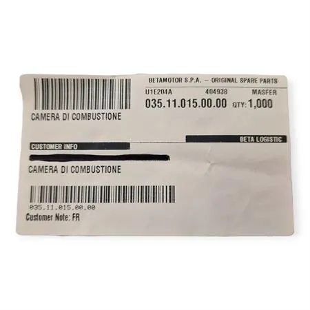 035.11.015.00.00 Inserto per testa originale specifico per BETA ENDURO RR 125 2T 2018-2021 e ENDURO RR 125 2T RACING 2019-2020