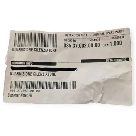 035.37.002.00.00 Gommone silenziatore marmitta originale BETA specifico per BETA ENDURO RR 125 2T - tutte le versioni  - Ø21-23 mm 
