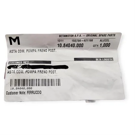 10.84040.000 Asta pompa freno posteriore BETA ENDURO/MOTARD RR 50 2T >2005, BETA ENDURO/MOTARD RR 125 4T 2007-2011 e TRIAL EVO