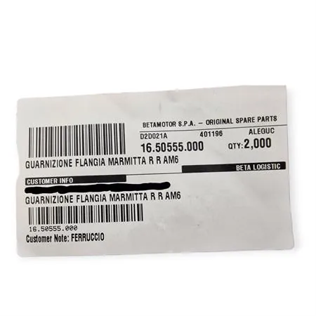 16.50555.000 Guarnizione flangia marmitta specifica per BETA ENDURO e MOTARD RR 50 2T prodotti dal 2012 fino al 2016