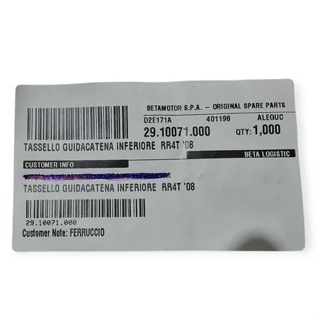 Cruna catena originale BETA specifico per BETA RR 50, 125, 250, 300, 350, 390, 400, 430, 450, 480, 498 e 520 prodotti dal 2008, ricambio 29.10071.000