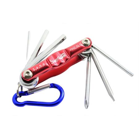 Kit chiavi tascabili Buzzetti in acciaio al cromato vanadio con finitura cromato ata inserite in un elegante portachiavi di alluminio anodizzatoi, ricambio 4912