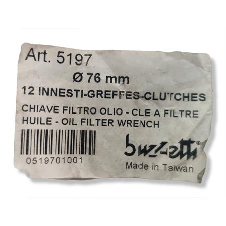 Chiave coppa smonta filtro olio BMW 76 x 12, ricambio 5197