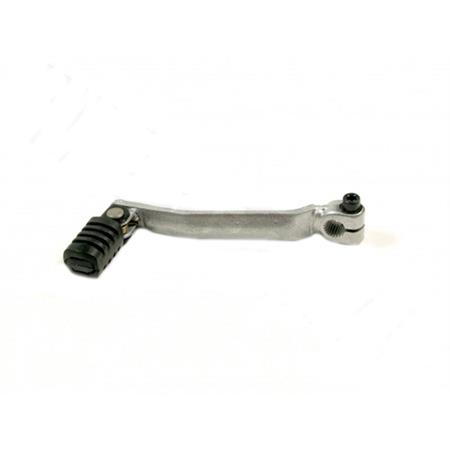 Pedivella leva cambio Buzzetti in acciaio di colore argento con puntale pieghevole con rivestimento in gomma per enduro e supermotard 50 con moto, ricambio 6807