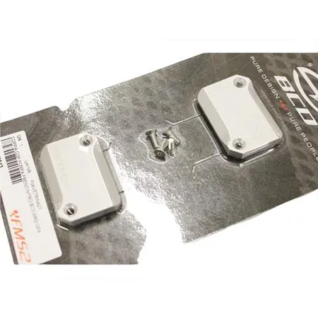 Coperchi serbatoio olio pompa freno BCD per MBK Nitro e Yamaha Aerox in alluminio di colore argento opaco con serigrafia TUN'R, ricambio CGN473243