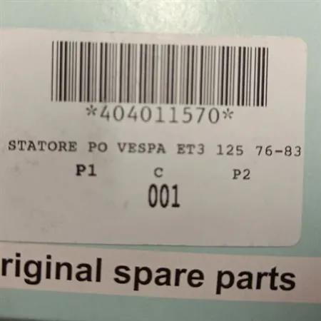 Statore originale Ducati - Piaggio con 7 cavi e tensione a 6 Volt per Piaggio Vespa 125 primavera ET3 prodotte dal 1976 fino al 1983 con riferimento originale 186974, ricambio 404011570