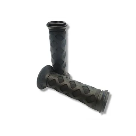 Coppia manopole scooter Progrip modello 789-102 in gomma di colore nera tipo originali con diametro 22 e 25 mm, ricambio 405402065