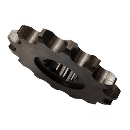 Pignone Chiaravalli codice 4066 K con 14 denti e passo per catena 428 montato sugli enduro e motard HM Cre six e Derapage con lato scavato, ricambio HA4254066141