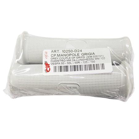Manopole in gomma di colore grigio per Piaggio Vespa 50-50l-50r-Vespa old 125-150 (CIF), ricambio 10250-D24
