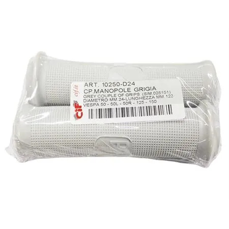 Manopole in gomma di colore grigio per Piaggio Vespa 50-50l-50r-Vespa old 125-150 (CIF), ricambio 10250-D24