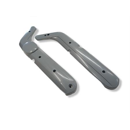 Coppia fiancatine laterali CIF made in Italy per ciclomotore Piaggio Ciao SC in plastica di colore grigio venduti senza perni, senza molle e senza scritta, ricambio 10426