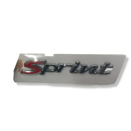 Targhetta adesiva CIF originale SPRINT versione piccola da 60,0 mm resinata, cromata e adesiva per scudo anteriore Vespa Sprint 50 e 125 4 tempi dal 2014 in poi, ricambio 10467