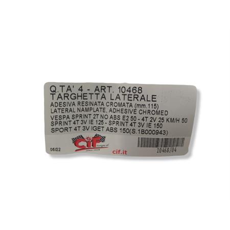Targhetta sprint grande (mm.115) resin, ricambio 10468