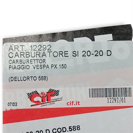 Carburatore si 20-20 d senza miscelatore, ricambio 12292