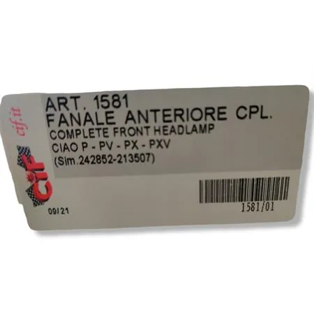 Fanale anteriore completo Bosatta di colore nero per Piaggio Ciao PX, P e PV tipo originale venduto senza lampadine, ricambio 1581