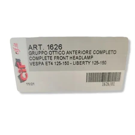 1626 Gruppo ottico fanale anteriore completo di portalampade Bosatta per Piaggio vespa et4 e liberty 125 cc e 150 cc prodotti fino al 2002 (CIF)