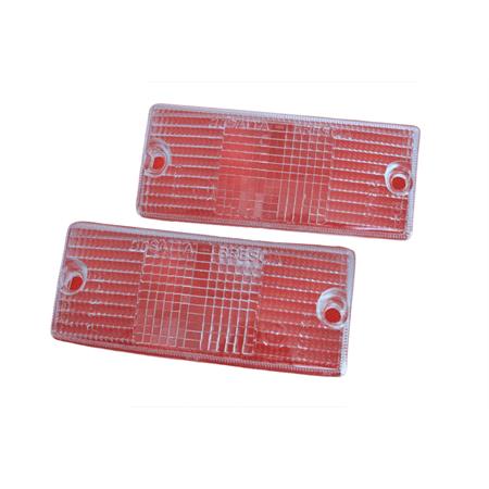 Coppia vetri in plastica trasparente bianca per  frecce anteriori Piaggio Vespa PX125-150-200 tutti i modelli e versioni e lml 125-150-200 (CIF), ricambio 1726