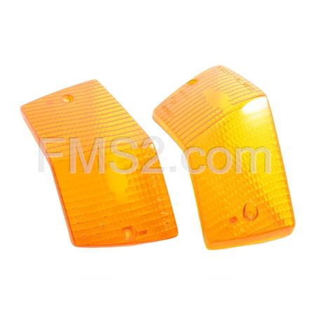 Vetri in plastica di colore arancione per  frecce posteriori Piaggio Vespa PX125-150-200 fino alla serie arcobaleno e adattabili, ricambio 1729