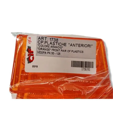 1738 Gemme in plastica arancione per frecce anteriori Piaggio vespa PK 50 cc e 125 cc (CIF)