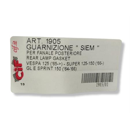 Guarnizione fanale posteriore Siem per Piaggio Vespa 125 cc, 150 cc, 180 SS (CIF), ricambio 1905