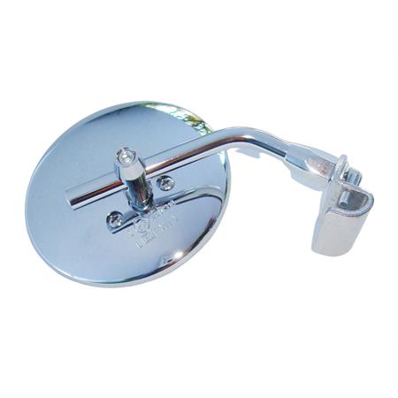 Specchietto retrovisore cromato con montaggio a destra e sinistra, con omologazione e completo di gancio fissaggio al bordo scudo Piaggio Vespa tutti i modelli, ricambio 20253