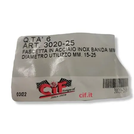 Fascetta acciaio inox banda mm.9-ø utliz, ricambio 3020-25