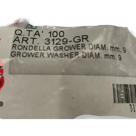 Rondella grower con foro diametro 9 mm, ricambio 3129-GR