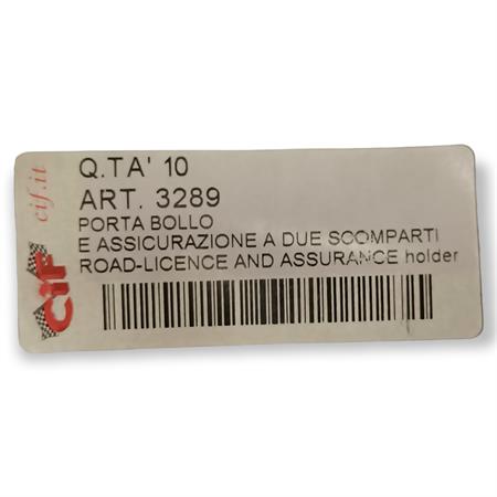 Porta bollo e assicurazione doppio, ricambio 3289