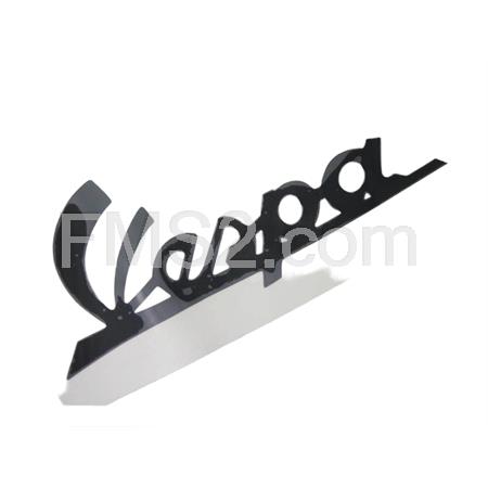 Targhetta Vespa  pvc adesiva nera per scudo anteriore (CIF), ricambio 3378